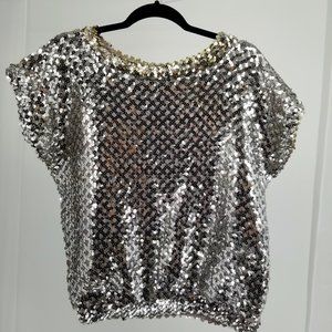 Vintage 1970s Silver and Gold Disco Queen, M